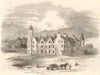 Queen Victoria's New Castle of Balmoral. Scotland 1854 old antique print
