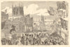 Her Majesty's visit to Hull - the procession in the market-place. Yorkshire 1854