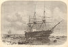 HMS Agamemnon shipping the Atlantic submarine Cable at east Greenwich 1857