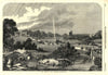 The People's Park, Halifax. Yorkshire 1857 old antique vintage print picture