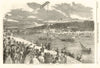 The Paris Fetes - Oriental Joust on the Seine 1859 old antique print picture