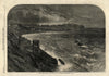 The late gales: the storm at Scarborough. Yorkshire 1861 old antique print