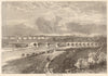 View of Preston, Lancashire 1862 old antique vintage print picture