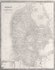 A map of Denmark. Existing & planned railways 1863 old antique chart