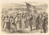 The National Guard at Athens swearing allegiance to King George. Greece 1863
