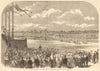 The race for the Grand Prix de Paris, at Longchamps. Racing 1864 old print