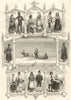 Swedish Norwegian costumes. Saetersdalen Laplanders Mora Dalarna Sondmoor 1867