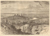 Lancaster from the moor. Lancashire 1868 old antique vintage print picture