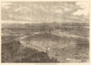 The war: bird's eye view of Strasbourg from the west. Bas-Rhin 1870 old print