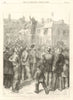 Franco-Prussian War: A balloon from Paris passing over Versailles 1870 print