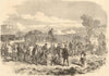 Defence of Paris: Ambulance Internationale tending wounded soldiers 1870 print