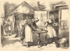 Cottage life in Warwickshire: baking day. Hospitality 1872 old antique print