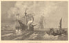 1588 Spanish Armada. Drake taking the galleon Capitana to Torbay. Brierly 1872