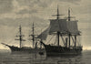 The Arctic Expedition - the Discovery - the Alert. Ships 1875 old print