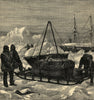 Arctic life: preparing to start on a sledge journey. Winter Sports 1875 print