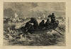 Arctic expedition. Pandora: catching a young polar bear. Ships 1875 old print