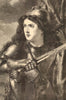 Joan of Arc, by Sir John Gilbert. France. Armour. Sword 1876 old antique print