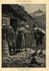 The tourist in Switzerland 1881 old antique vintage print picture