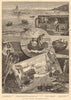 Our fishing industries: Crab-catching in Cornwall. Fishermen 1883 old print