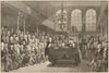 Mr. Pitt addressing the House of Commons in 1793. London. Politics 1885 print
