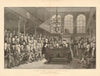Mr. Pitt addressing the House of Commons in 1793. London. Politics 1885 print