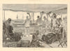 HM Stanley & officers leaving Mombasa in the SS Katoria. Kenya 1890 old print