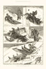 Pleasures of Winter: Tobogganning in Surrey 1891 old antique print picture