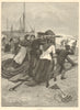 Suspense. Family. Waiting for Fishermen to return in a storm 1895 old print
