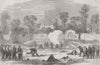 ITALY. Garden Battery, Villa martire, Capua 1860 old antique print picture