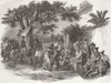 BRAZIL. Punishing Slaves, on a Brazilian Sugar Farm 1845 old antique print