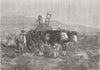 SWITZERLAND. Haymaking in Switzerland 1857 old antique vintage print picture