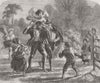 CHILDREN. Light load from last-reaped field 1864 old antique print picture