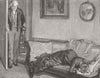 PORTRAITS. Woman crying, sofa, father  1882 old antique vintage print picture