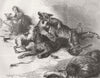 DOGS. Dog fight; dogfight 1875 old antique vintage print picture