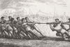 HONG KONG. Navy Versus Army-Tug of War  1876 old antique vintage print picture