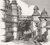 INDIA. Gwalior Ft, main entry to 1885 old antique vintage print picture