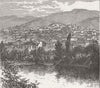 BULGARIA. Taat Tepe, Plovdiv; Palace, Maritza River 1885 old antique print
