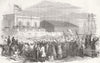 DUN LAOGHAIRE. Regt boarding Cambria 1854 old antique vintage print picture
