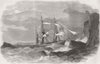 CORNWALL. Wreck of Emigrant Ship John 1855 old antique vintage print picture