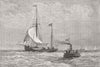 ARCTIC. Yacht Kara, to search for Leigh Smith 1882 old antique print picture