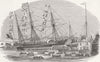 ISLE OF WIGHT. Launch. Braganza ship, Cowes 1844 old antique print picture
