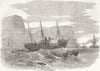 DORSET. Mail ship Tyne ashore, St Alban's head 1857 old antique print picture