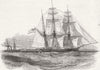 SHIPS. Royal navy capture of Anne Richardson slaver 1850 old antique print