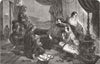 KINGS. Chronicles read to ashsuerus King 1851 old antique print picture