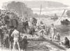 CAMBRIDGESHIRE. The Cambridge University Boat Crew Returning From Practice 1870