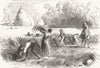 FRANCE. Harvest in France-Reaping 1851 old antique vintage print picture
