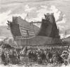 BERMUDA. 1st attempt to launch floating-dock at North Woolwich 1868 old print