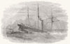 SHIPS. Wreck of The Forerunner African mail-steamer, at point St Lorenzo 1854