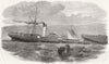 NORTHUMBERLAND. Boat crash Tyne-Brittannic run into Braiser 1889 old print