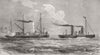 SHIPS. The Harvey Torpedo trial 1870 old antique vintage print picture